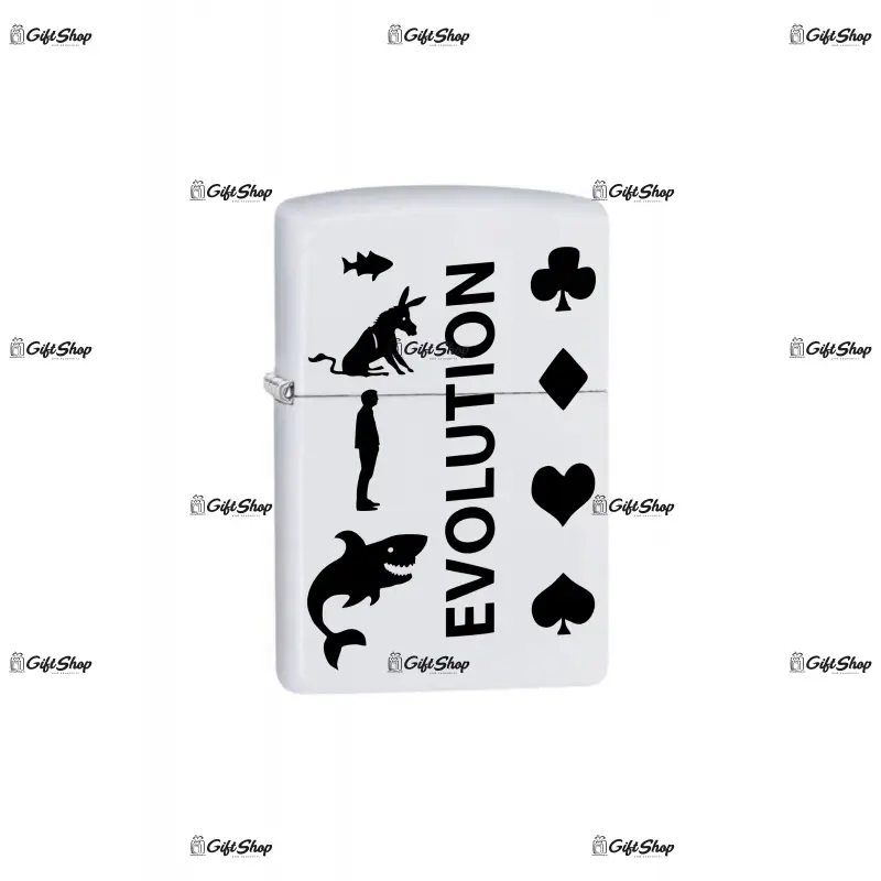 Poker evolution, bricheta metalica gravata laser cu mesaj